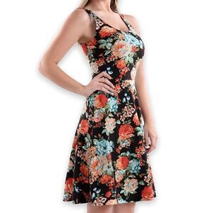 New Floral Fit & Flare Sleeveless Dress